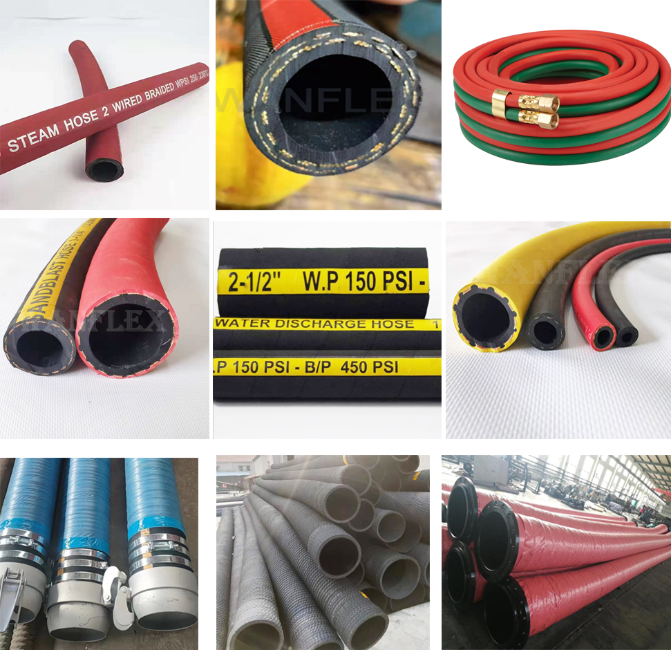 What are the different types of rubber hoses ? 